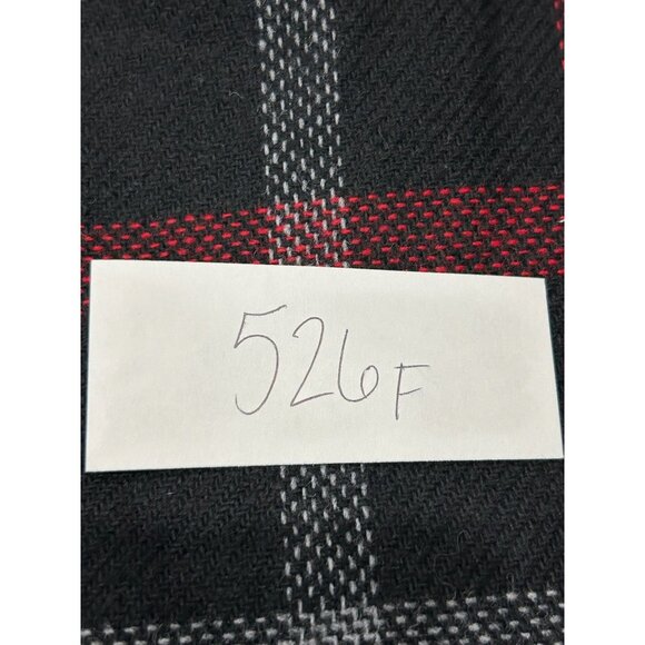 Vintage Worthington Plaid Skirt Black Red Gray Wool Side Button Closure Sz 24 - Picture 8 of 8